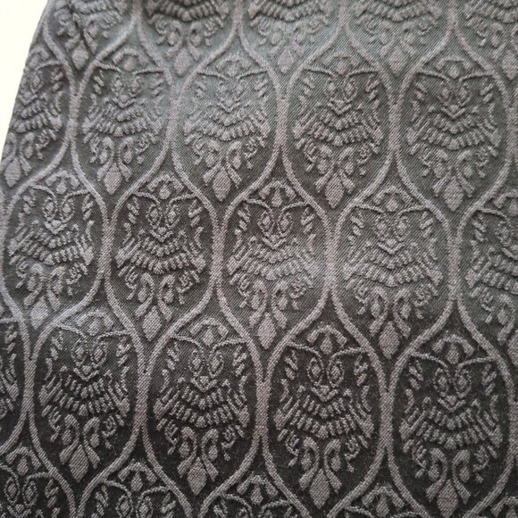 Tahari Faded Black Jaquard Bell Bottom Vintage Pants Sz M Peek A Boo Red Lining - Picture 8 of 14